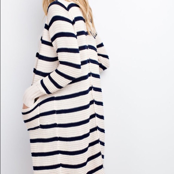 🤩LAST ONE🤩STRIPED KNIT OPEN LONG CARDIGAN - Picture 4 of 5